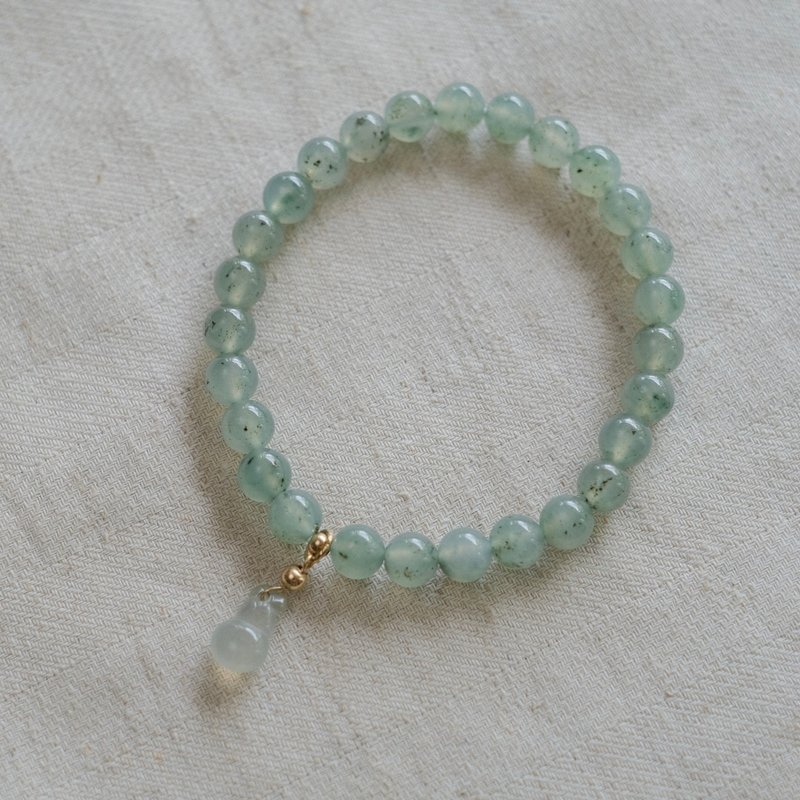 Niancui - Burmese natural grade A jadeite - special ice-gelled Teal floating flower bracelets - Bracelets - Jade Green