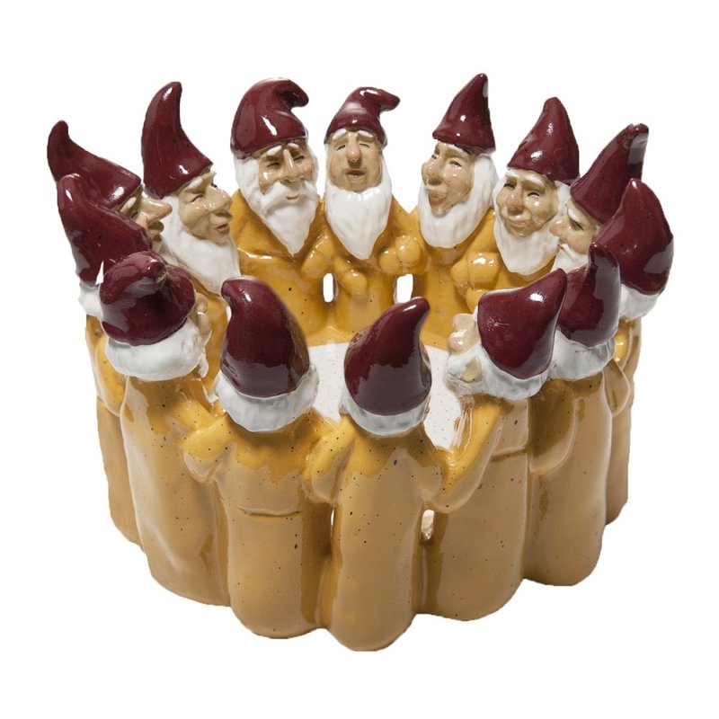 Sweden HARVESTTIME-Santa Claus Candlestick Yellow 16x10.5CM - เทียน/เชิงเทียน - เรซิน สีเหลือง