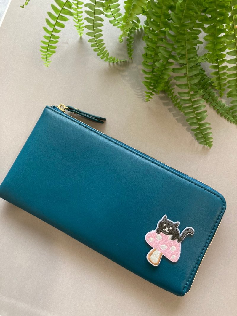 真皮 小貓輕薄款L型皮夾  長夾 錢包 卡夾 聖誕 生日禮物 可選色 - 錢包/皮夾/長短夾 - 真皮 