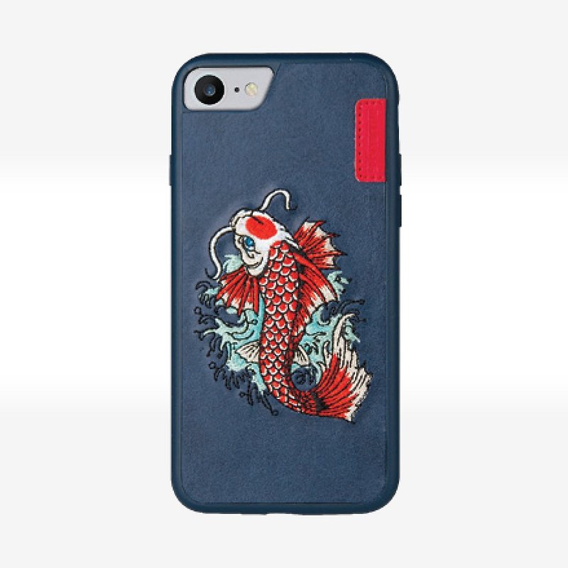 IPhone 7 [] SKINARMA IREZUMI Japanese vintage embroidery pattern protective shell Ao jump 4716988281268 - Phone Cases - Polyester Blue