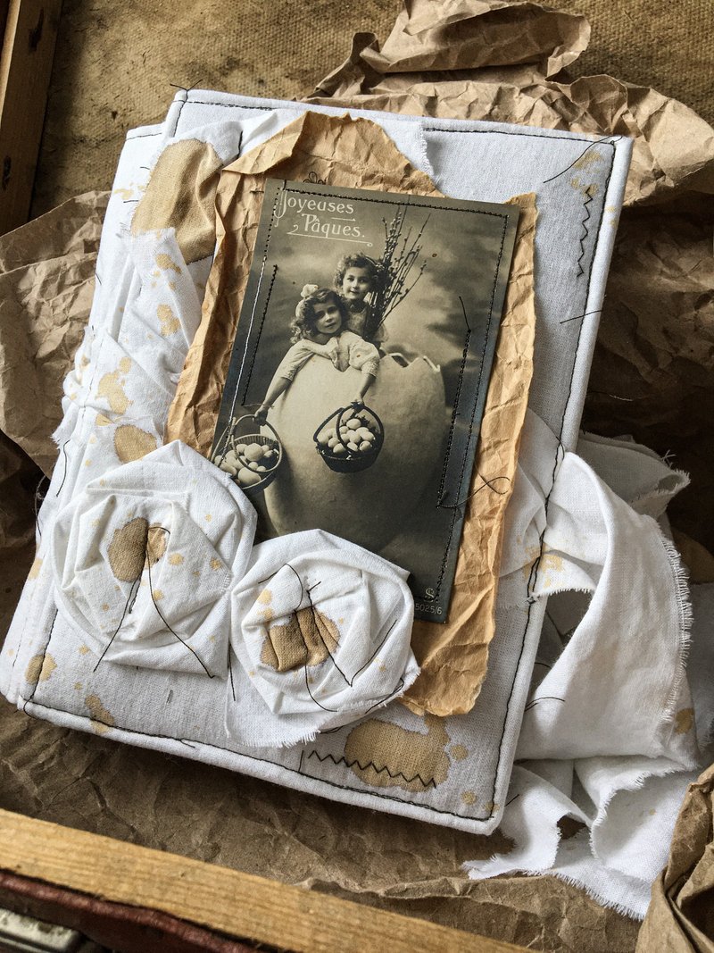 Handmade notebook in vintage style Junk journal blank Photo album handmade - 筆記本/手帳 - 紙 白色