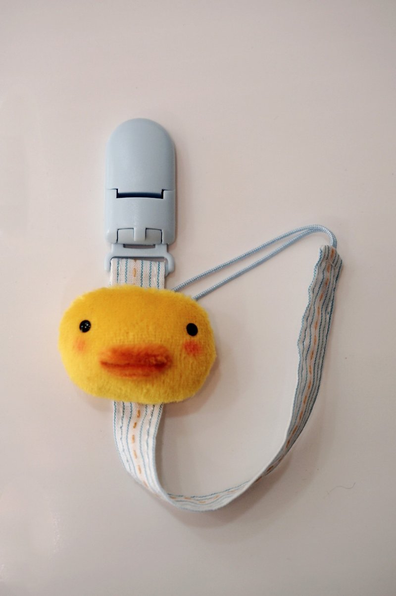 Bucute small yellow duckbill clip button/rope (for vanilla pacifier)/for baby/handmade/full moon gift - ของขวัญวันครบรอบ - เส้นใยสังเคราะห์ สีเหลือง
