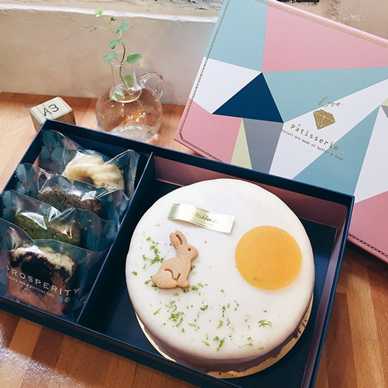 彌月►小兔子與月亮禮盒(附提袋) - 蛋糕/甜點 - 新鮮食材 