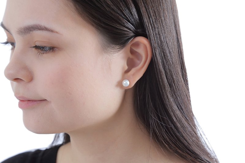 壱岐真珠 一粒パールピアス 7.0-7.5/7.5-8.0/8.0-8.5/8.5-9.0mm スタッドピアス PT/K18YG あこや真珠 - 耳環/耳夾/耳骨夾 - 珍珠 白色
