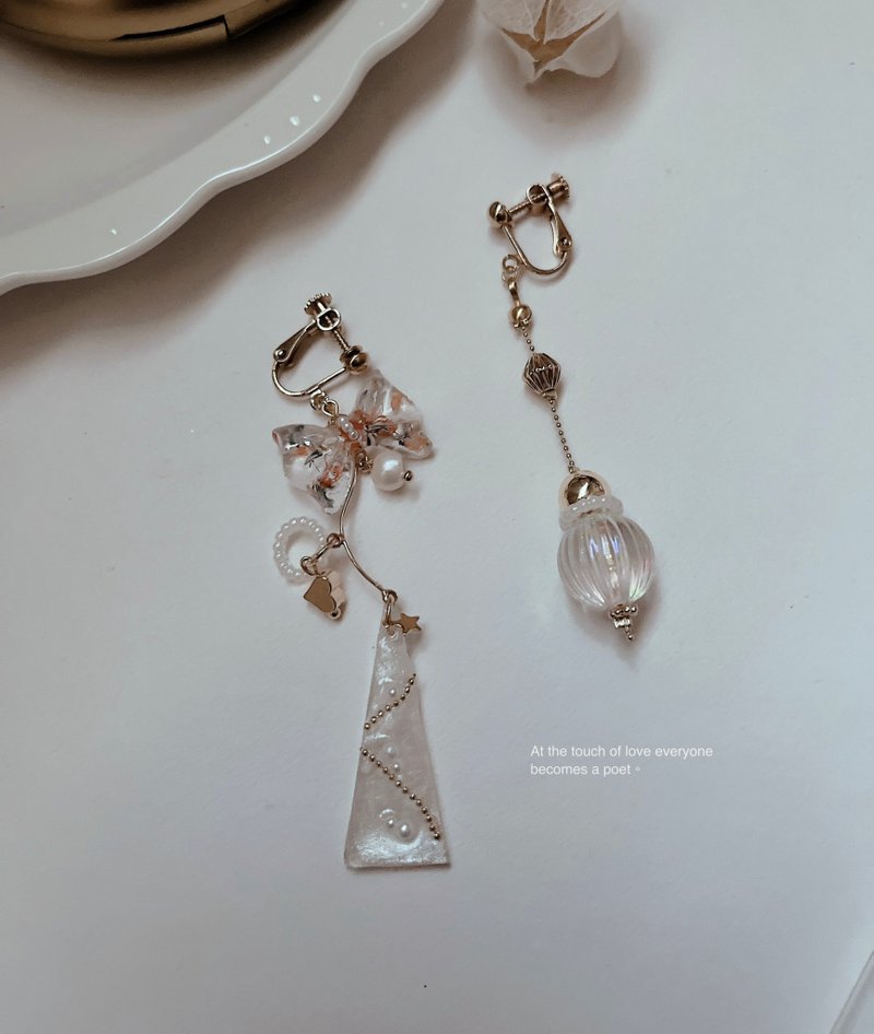 silver christmas earrings - ต่างหู - โลหะ 