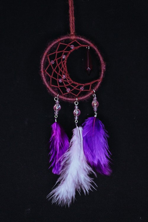 Mr.SkullyPop 純手工捕夢網 Handmade Dreamcatcher-【月亮-深藕紫】