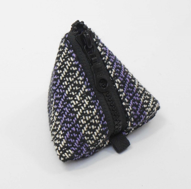 手織布  粽子零錢包04 - 零錢包/小錢包 - 棉．麻 紫色
