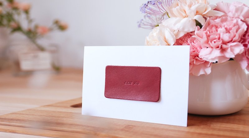 ▎Shekinah ▎ mother's day series - leather small card (postcard) - Cards & Postcards - Genuine Leather Red