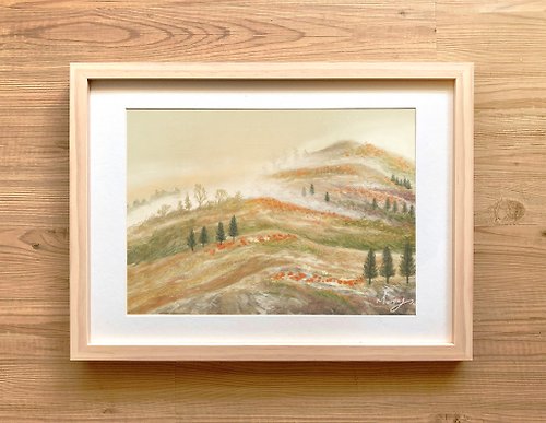 manting_illustration 藝術微噴複製畫 - 群山上的曠野花園 \ 含框
