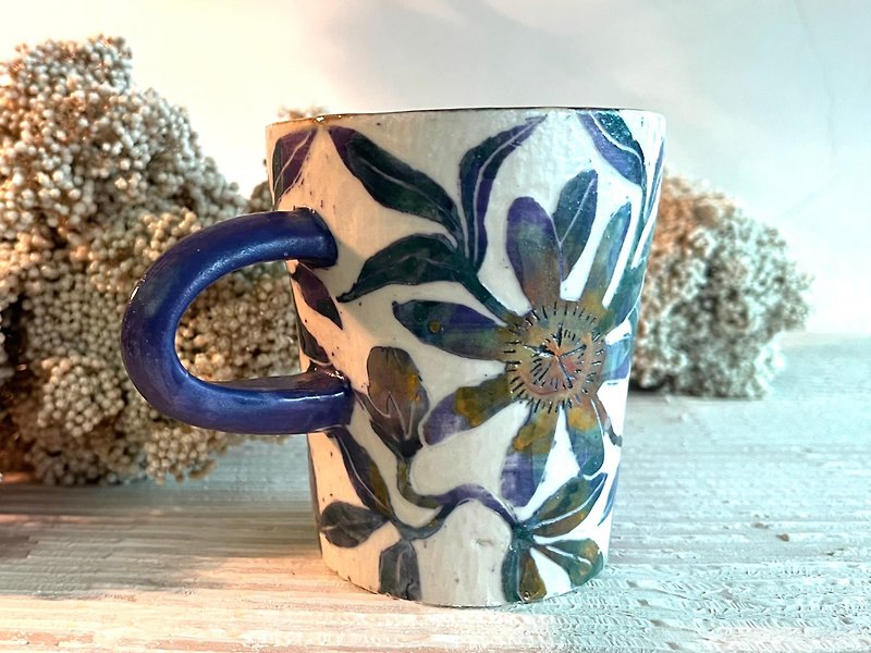 Colorful Passion Fruit Coffee Cup_Pottery Mug - Mugs - Porcelain White