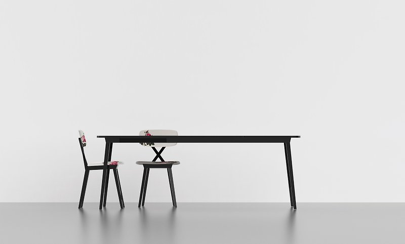 木頭 其他家具 黑色 - 【qeeboo tw】 X TABLE EXTENSIBLE 可延伸桌  餐桌 書桌 辦公桌