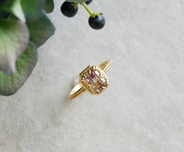 Ametrine ring perfume bottle motif [made to order] - 設計館ダブル