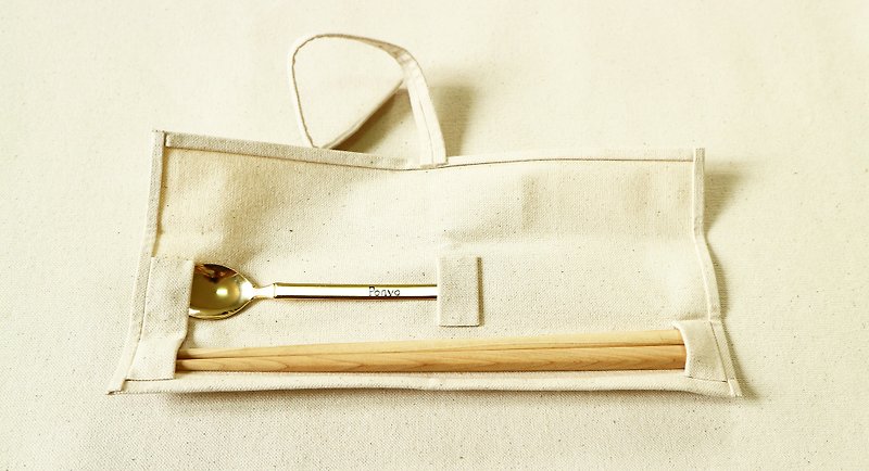 「教師節禮物預售中」筷子&湯匙專用包裝套(只有包裝套)(可以電燒中英文字) - 筷子/筷架 - 棉．麻 白色
