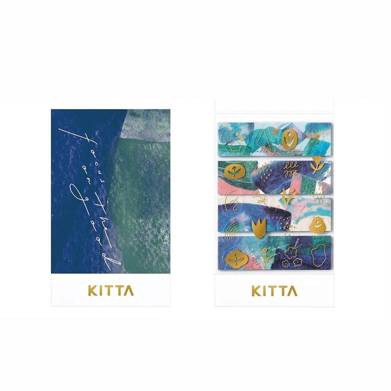 【KING JIM】KITTA隨身攜帶和紙膠帶 金箔拼貼款 訊息 (東出桂奈) - 貼紙 - 紙 多色