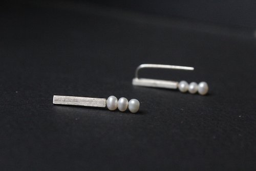 Mojito Silver 珍珠的浪漫 純銀手工耳環 可改夾
