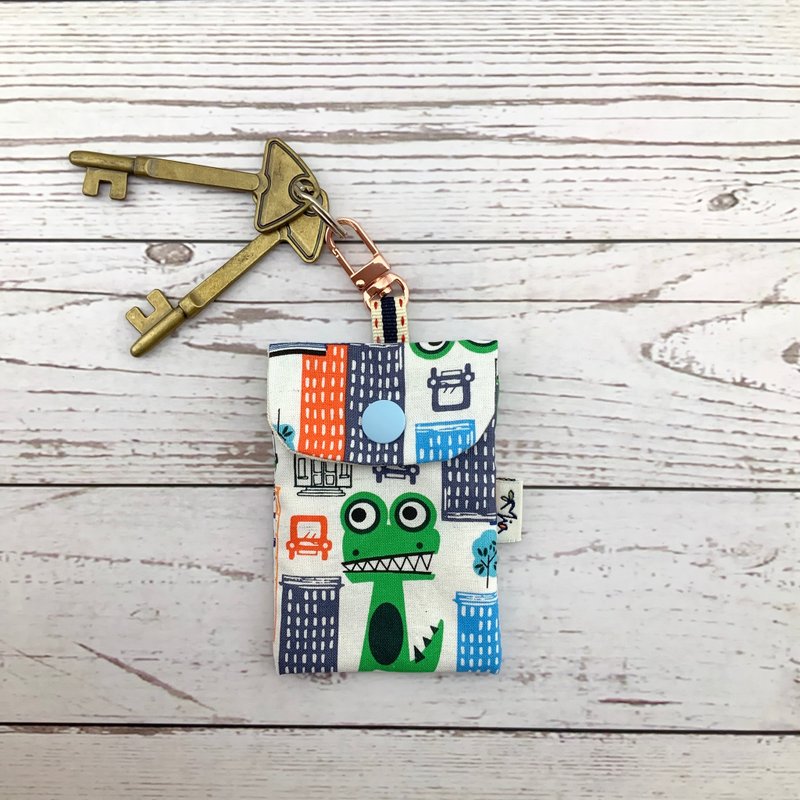 City Dinosaur pure cotton access card holder/Yoyou card holder—the perfect match for your key phone - Keychains - Cotton & Hemp 