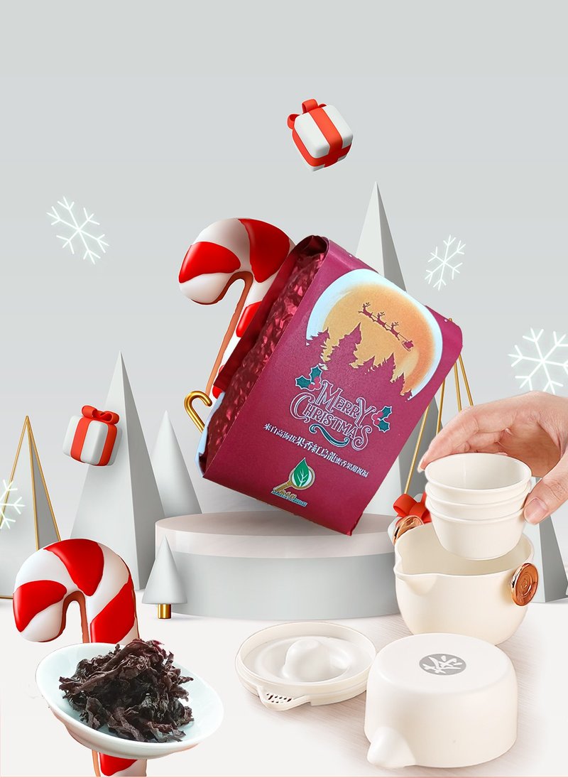 Christmas Tree Countdown Tea Gift Box - Fruity Red Oolong - ชา - โลหะ สีทอง