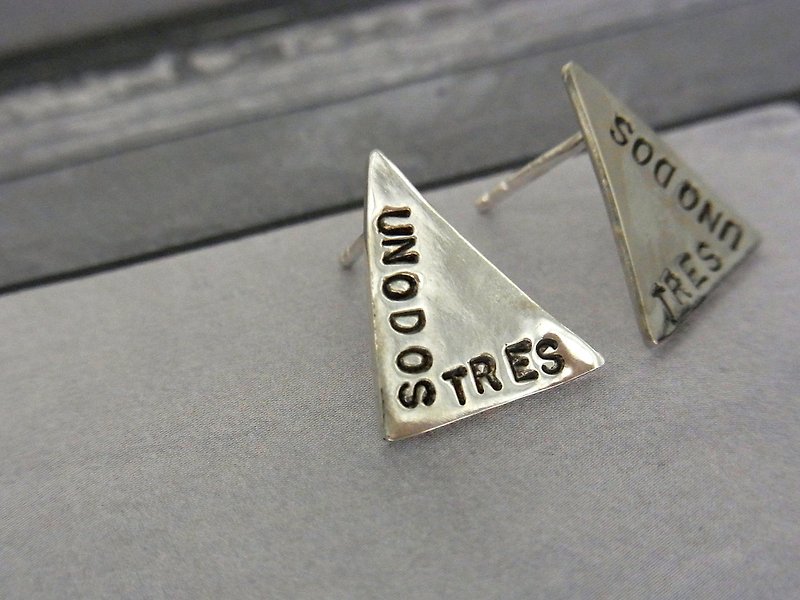 Triangle earrings / silver - Earrings & Clip-ons - Sterling Silver Silver