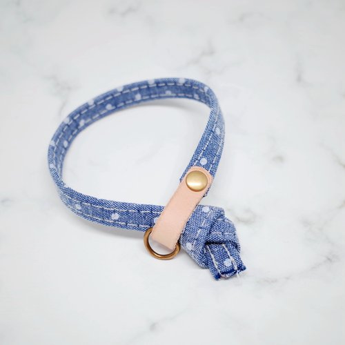 Michu Pet Collars #美珠手作 貓 項圈 無印 點點 牛仔風 贈鈴鐺