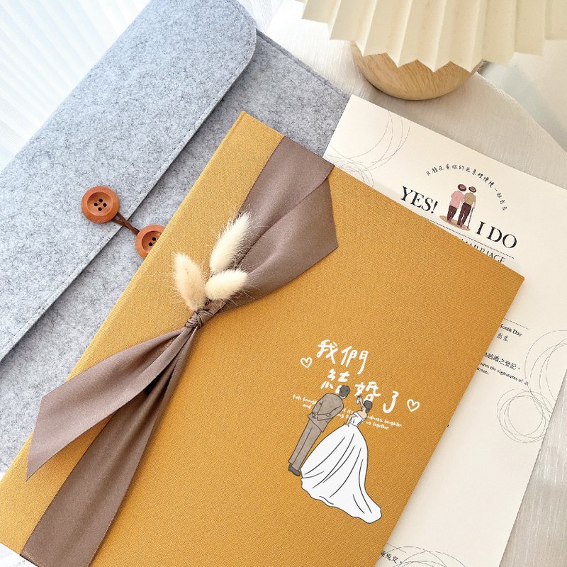 永生花結婚書約套組│戶政事務所可用│金色暖陽│結婚書約 - 結婚書約 - 其他材質 