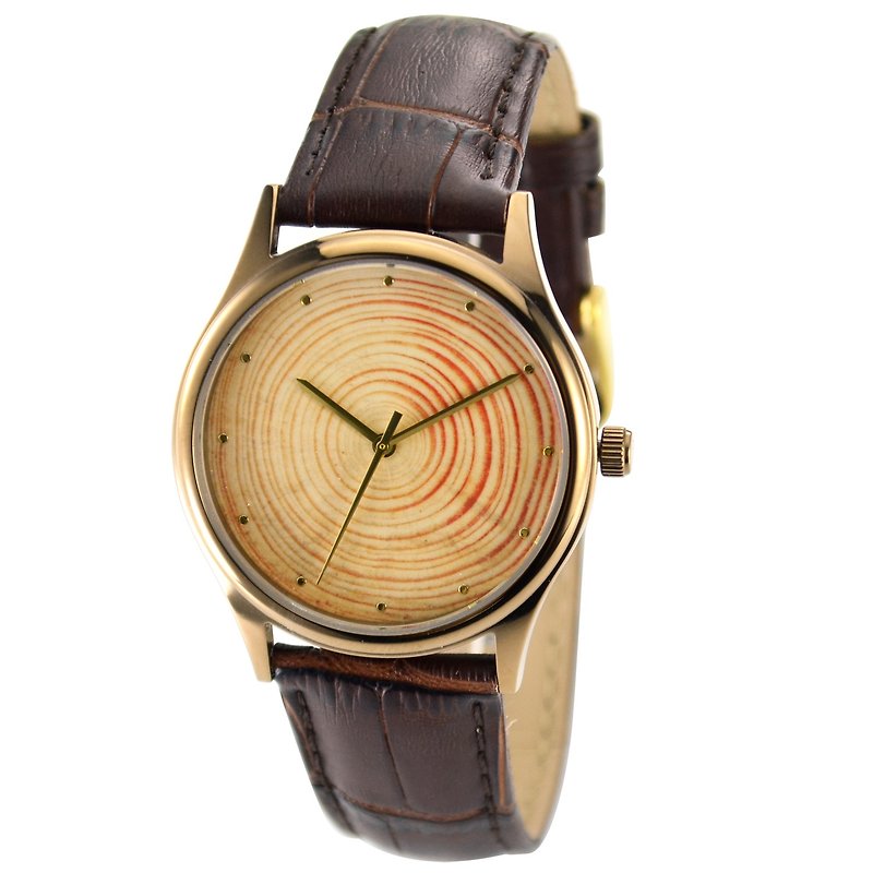 クリスマスギフトバウムクーヘン時計ブラウンニュートラルデザイン世界中送料無料 - 腕時計 - 金属 ブラウン