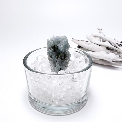 A:Triangle 生長。原礦 一圖一物 水晶盆栽 組合 療癒 I 瑪瑙結晶 綠森林 I