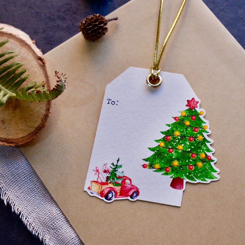 【聖誕樹】禮物標籤 Christmas tree - 書籤 - 紙 綠色