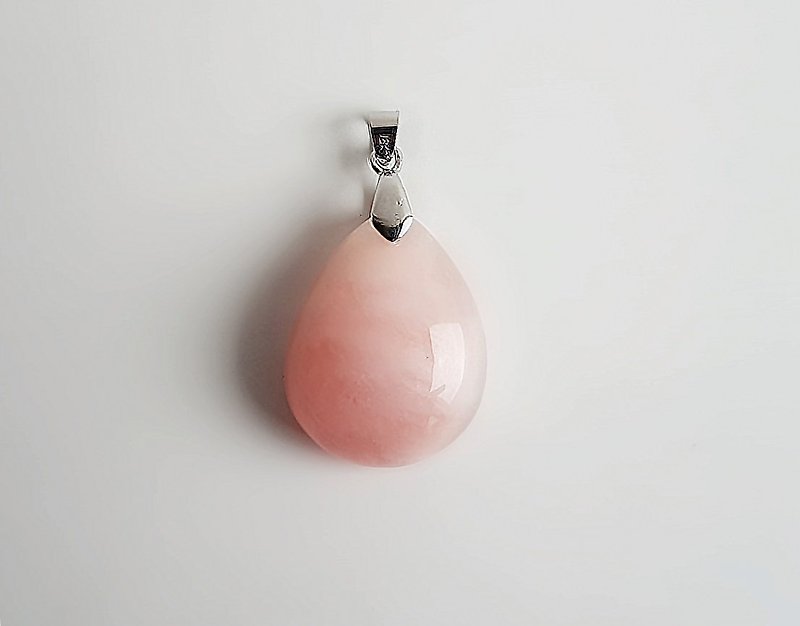 Gem Series ‧ Powder Natural Minerals Morganite ‧ pendant - Necklaces - Gemstone Pink