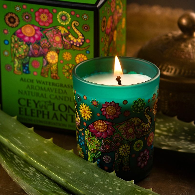 SPA CEYLON | Aloe Vera Essential Oil Candle Limited Celebration 50g - Candles & Candle Holders - Essential Oils Green