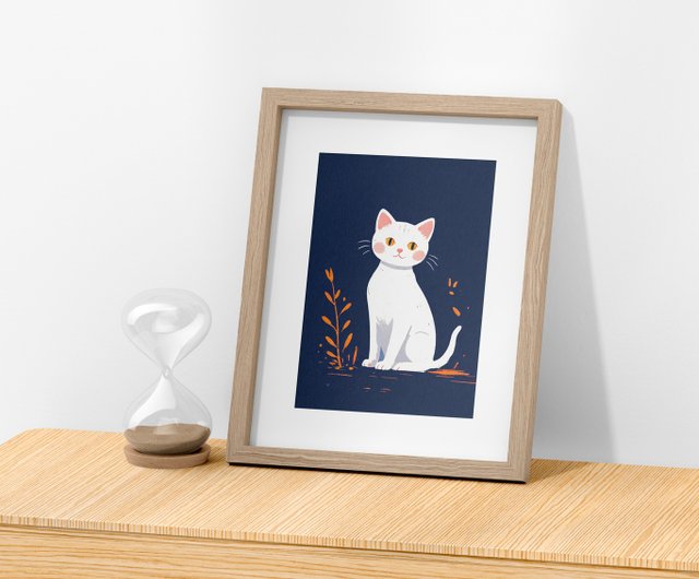 色鉛筆画A4 仔猫 色鉛筆画A4白猫30 - メルカリ