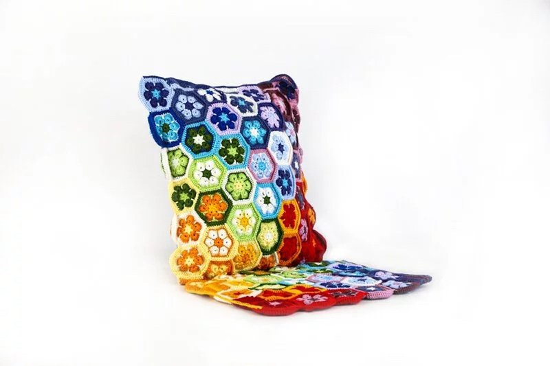 Handmade Colorful Pillow - Pillows & Cushions - Wool Multicolor