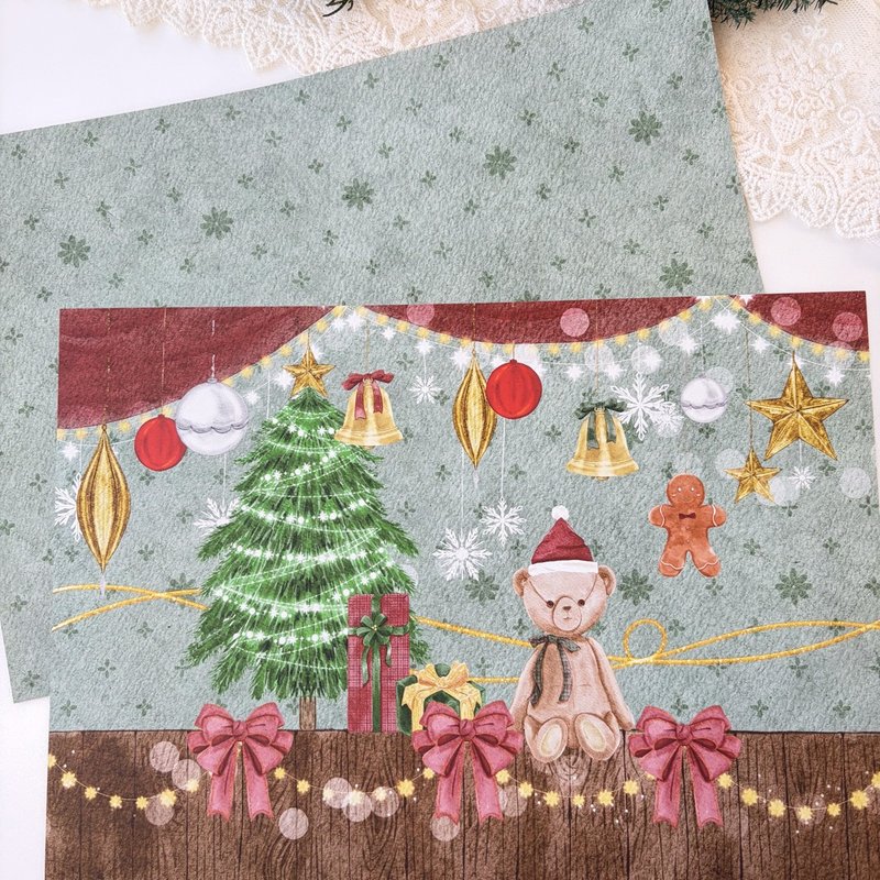 秋日大麗菊設計紙 - 禮物盒/包裝盒 - 紙 綠色