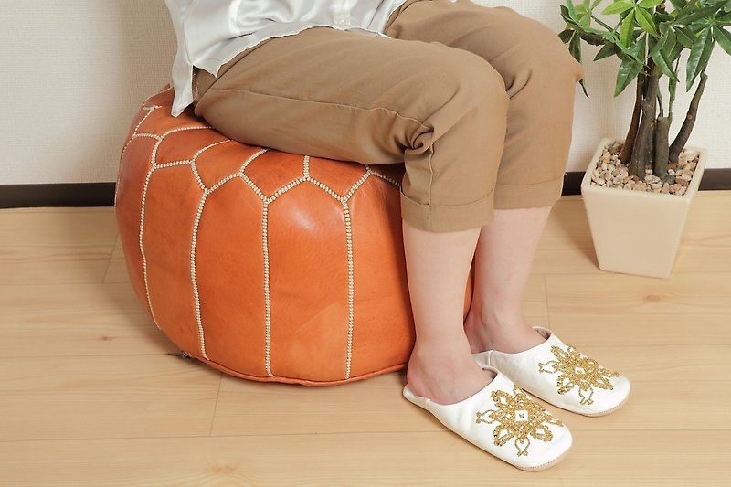 Pouf Cushion Cover clean leather Pufu - Pillows & Cushions - Genuine Leather 