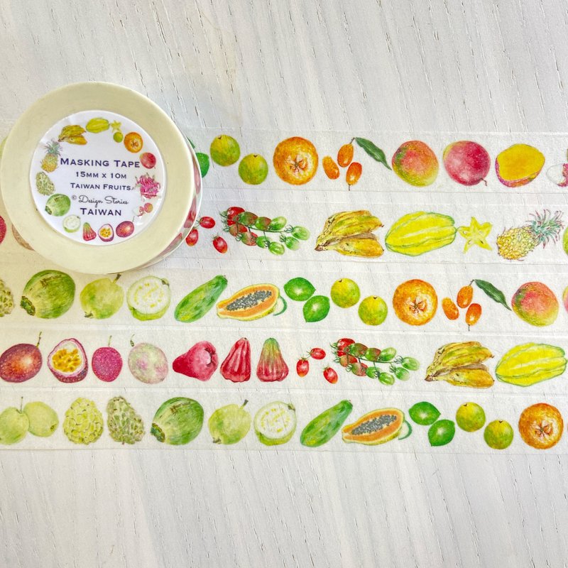 Taiwan fruits washi tape - 紙膠帶/和紙/PET - 紙 多色