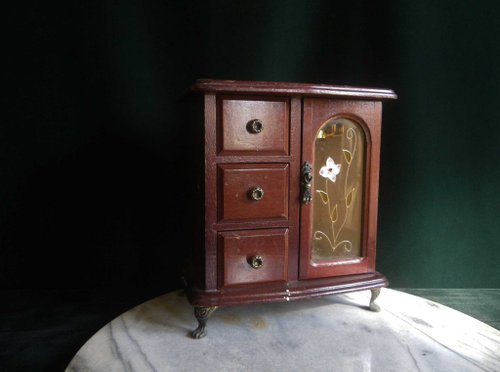 老時光 OLD-TIME 【老時光 OLD-TIME】早期臺灣製彩繪玻璃珠寶櫃