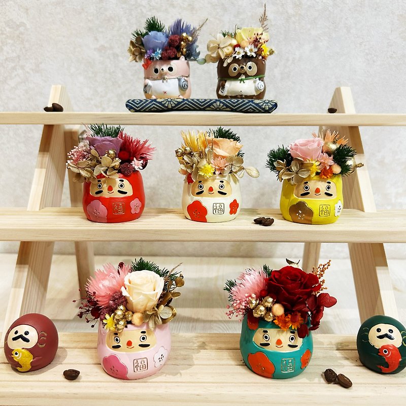 *Spring*Spring Festival Mini Bon Decorations New Year Bon Decorations Japanese Bon Decorations Graduation Flower Gift - ช่อดอกไม้แห้ง - ดินเผา หลากหลายสี
