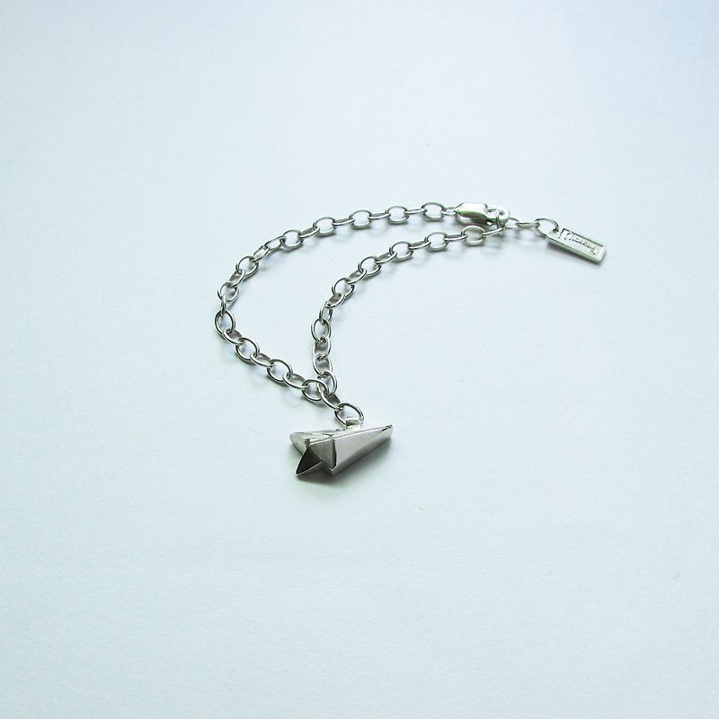 paper plane a bracelet | mittag jewelry | handmade and made in Taiwan - Bracelets - Silver Silver