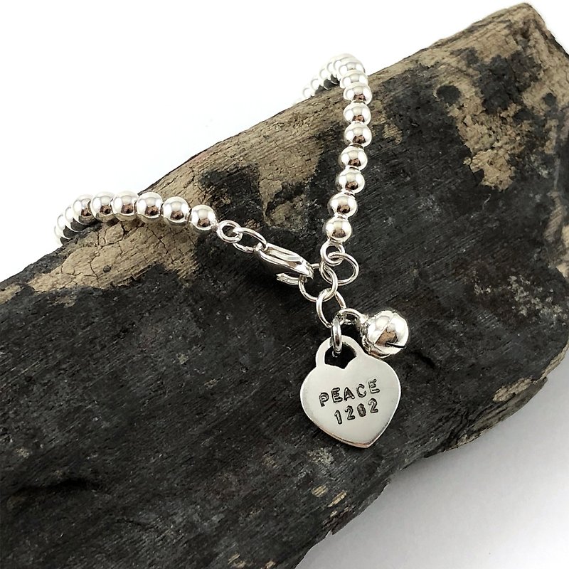 Customized gift full moon gift sterling silver children's love bracelet - Bracelets - Sterling Silver Silver