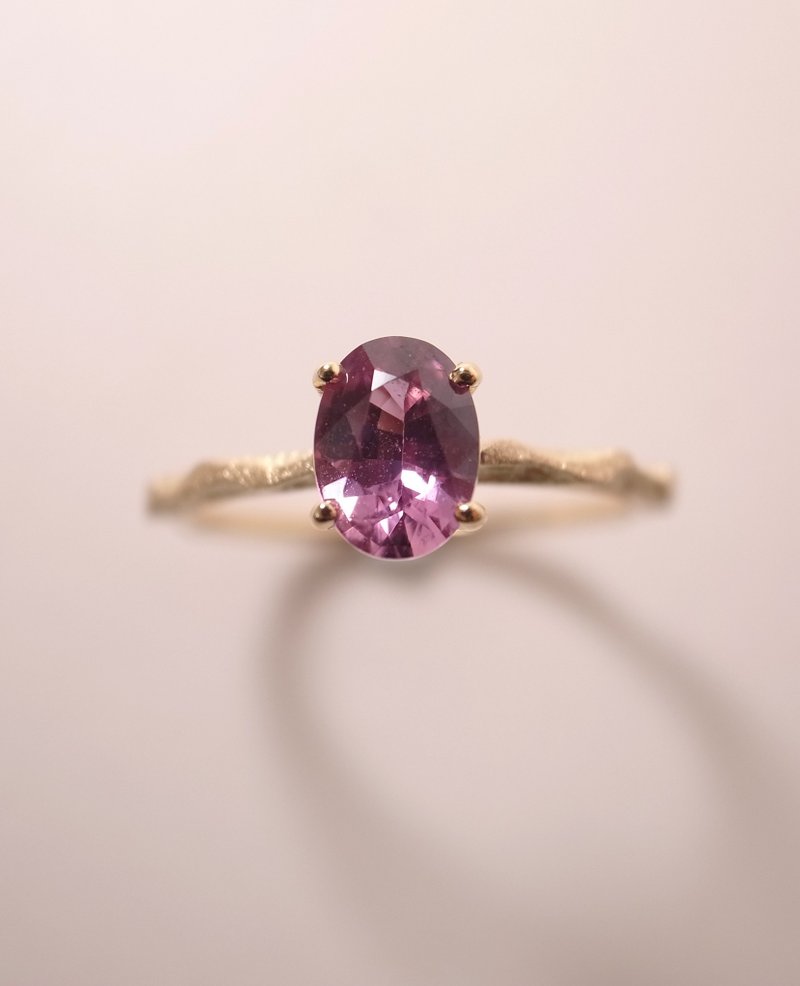 Sapphire K18 Ring - 戒指 - 其他金屬 粉紅色