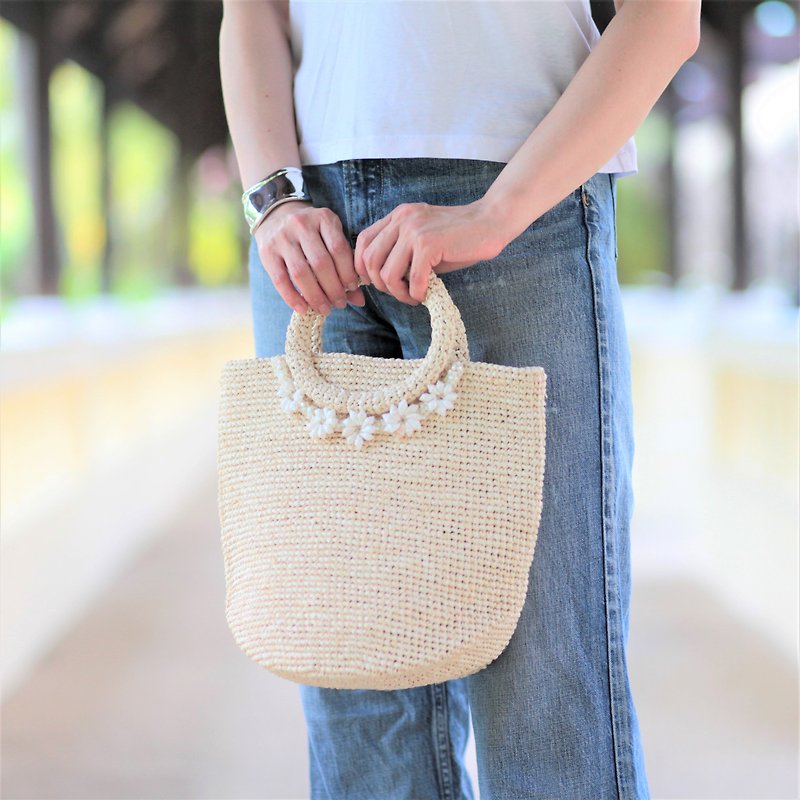 Twinkle Bag - Hand Crocheted Natural Raffia Bag - Handbags & Totes - Eco-Friendly Materials Khaki