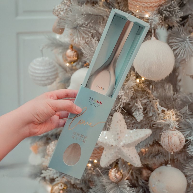 【Best Seller】Pure Titanium Classic | Taiwanese-Style Spoon Set of 5 【Gift Boxed】 - ช้อนส้อม - โลหะ สีเงิน