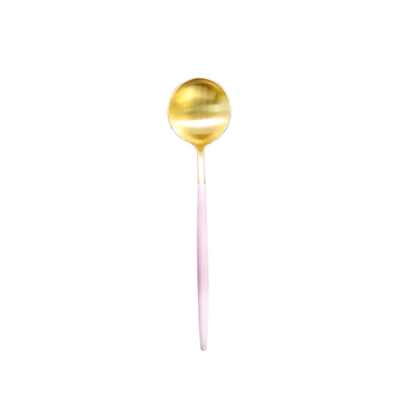 Portuguese Cutipol GOA pink gold matte Stainless Steel 18CM dessert spoon - Cutlery & Flatware - Stainless Steel Pink