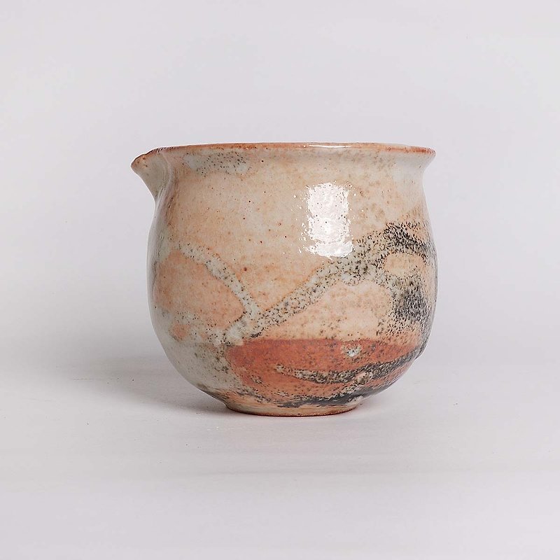 Mingya Kiln l Hand-painted Shino Glaze Tea Fair Cup - Teapots & Teacups - Pottery Orange