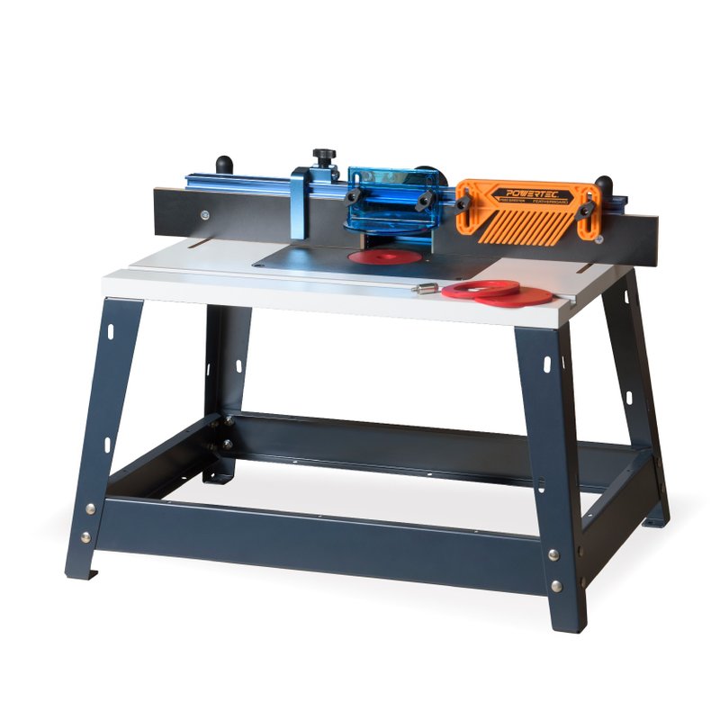 POWERTEC 71402 Bench Top Router Table and Fence Set - Wood, Bamboo & Paper - Other Metals Blue