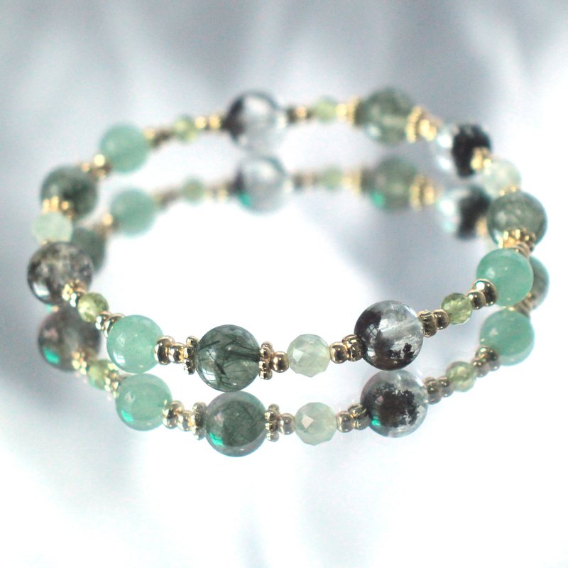 Crystal Bracelet-Green Hair Crystal-Green Ghost- Stone- Stone-Lucky - Bracelets - Crystal Green