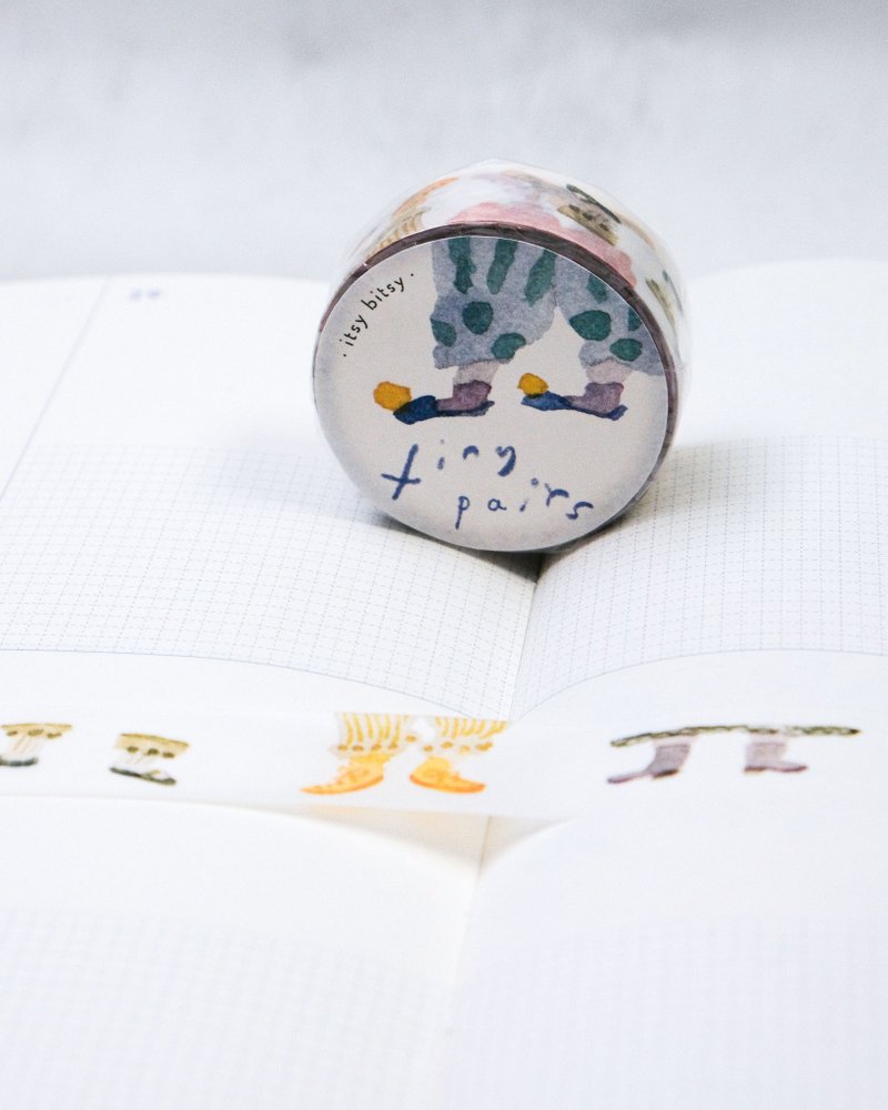 足跡 ~itsy bitsy~和紙膠帶 | 1.5cm x 5m - 貼紙 - 紙 