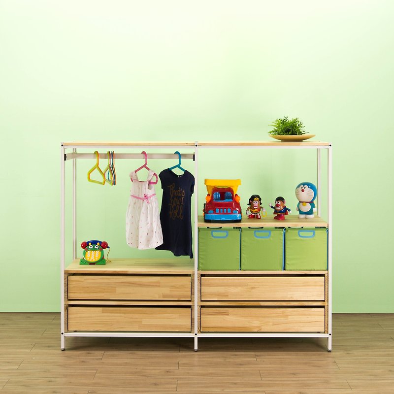 Creesor-Shido 40 Country Style Children's Wardrobe Storage Cabinet - ตู้เสื้อผ้า - โลหะ ขาว