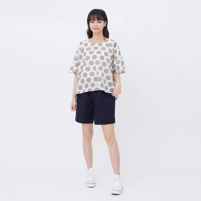 Adam棉質休閒口袋百慕達短褲 - 女短褲/五分褲 - 棉．麻 卡其色