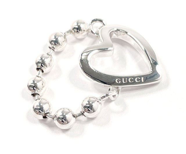 日本直送 中古美品】9号 グッチ GUCCI リング・指輪 ハート ボール