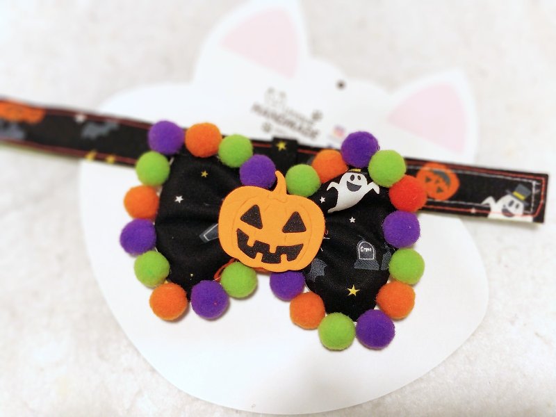 Halloween Halloween Festival Pets with Neck Necklace - ชุดสัตว์เลี้ยง - ผ้าฝ้าย/ผ้าลินิน สีดำ